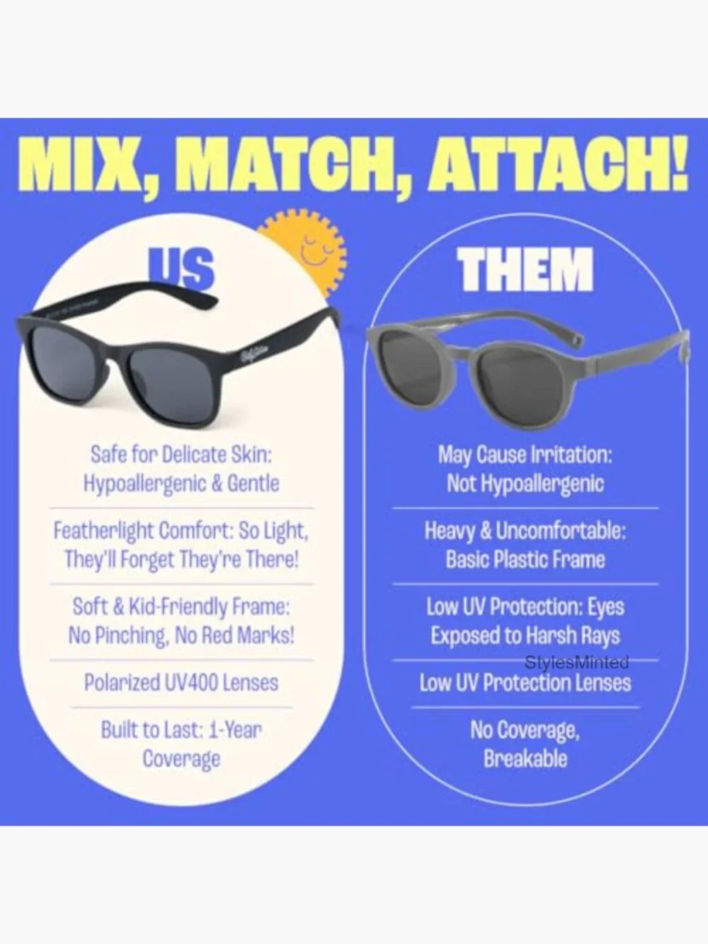 Polarized Kids Sunglasses UV Protection Unbreakable Toddler Boys Girls